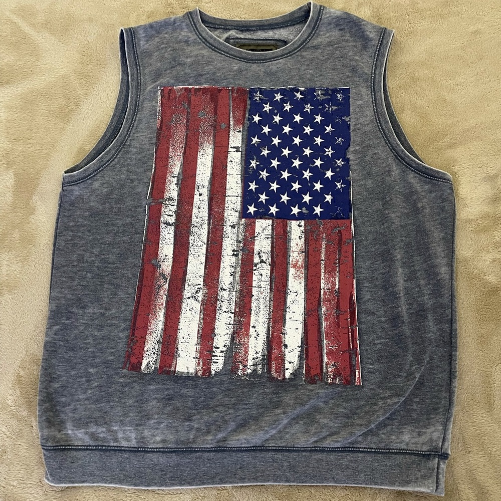 Forever 21 Men American Flag Vest